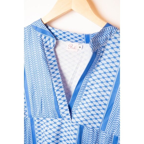Pink Women's Dress Size M Geometric Pattern Resort Vacation Lightweight - Picture 5 of 6